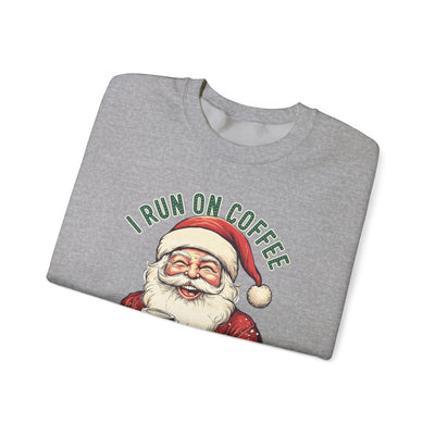 I RUN ON COFFEE AND CHRISTMAS CHEER SWEATSHIRT (GILDAN)