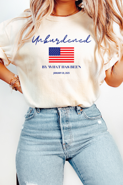 OFFICIALLY UNBURDENED BY WHAT HAS BEEN FLAG T-SHIRT (COMFORT COLORS)