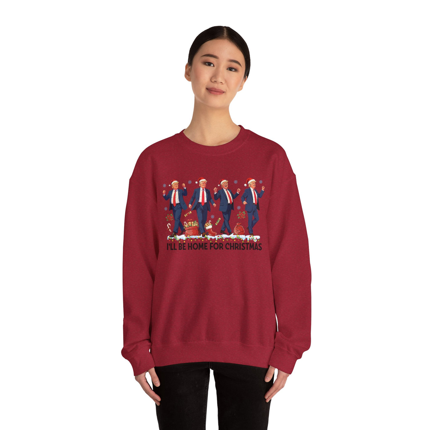 I'LL BE HOME FOR CHRISTMAS SWEATSHIRT (GILDAN)