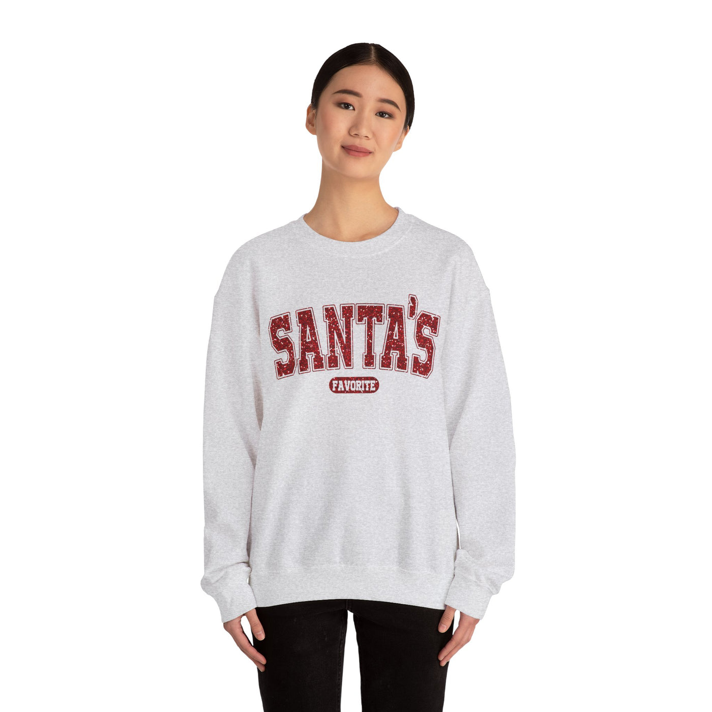 GLITTERY SANTA'S FAVORITE SWEATSHIRT (GILDAN)