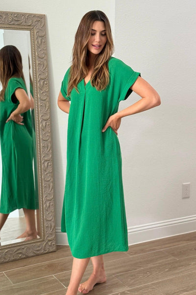 HAMPTONS MIDI DRESS , , It's NOMB , GREEN MIDI DRESS, LOOSE FIT MIDI DRESS , It's NOMB , itsnomb.com