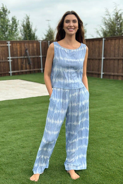 MAUI TOP AND PANT SET , TOP AND PANT SET , It's NOMB , TIE DYE BLUE SET , It's NOMB , itsnomb.com