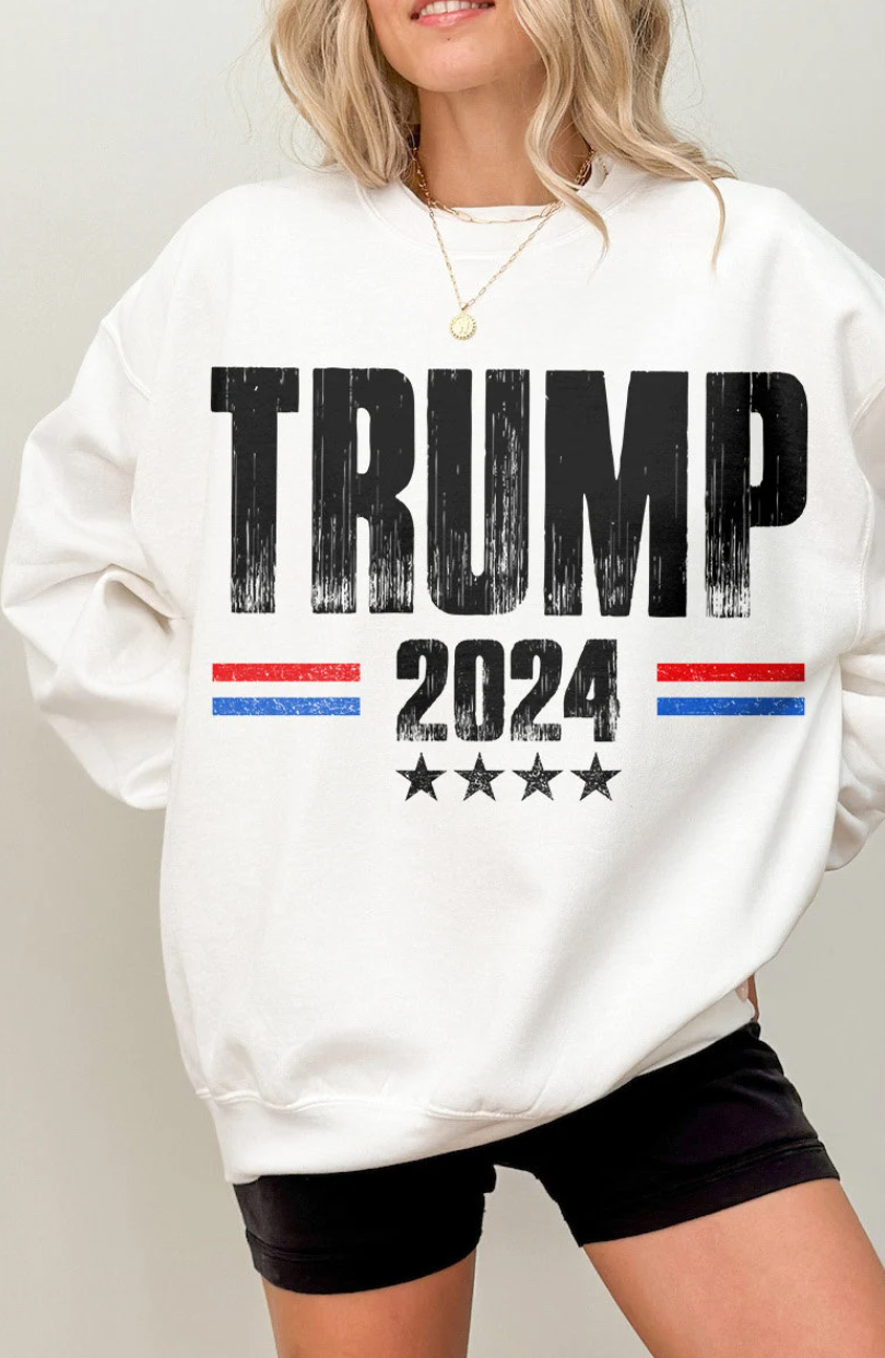 TRUMP 2024 SWEATSHIRT WITH BACK DESIGN (COMFORT COLORS)