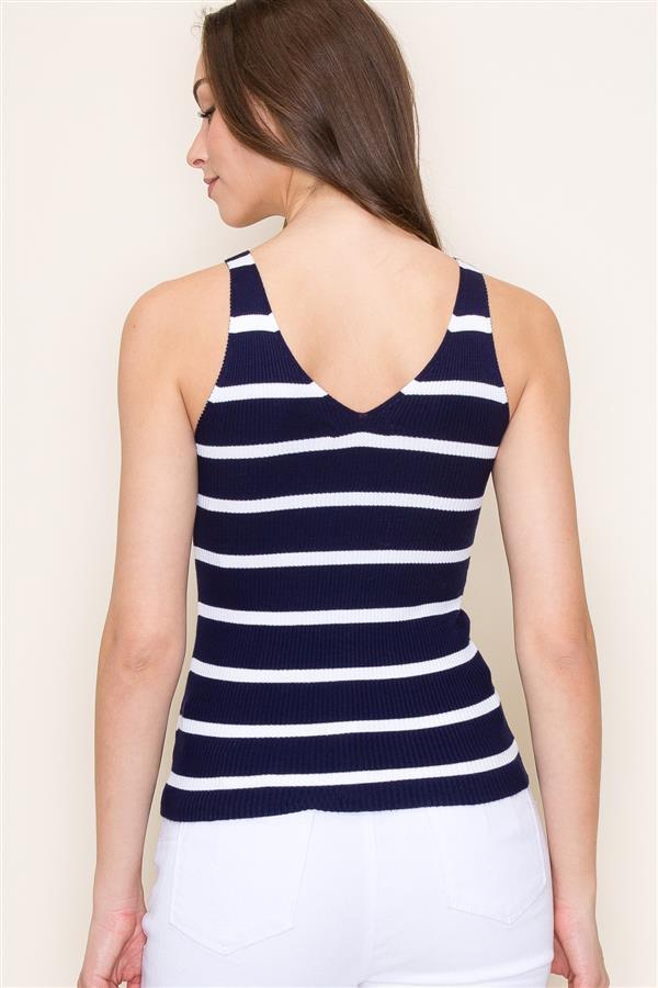 CONNIE SWEATER TANK , , It's NOMB , NAUTICAL BLOUSE, NAUTICAL TANK TOP, navy and white striped tank, SWEATER KNIT TANK , It's NOMB , itsnomb.com