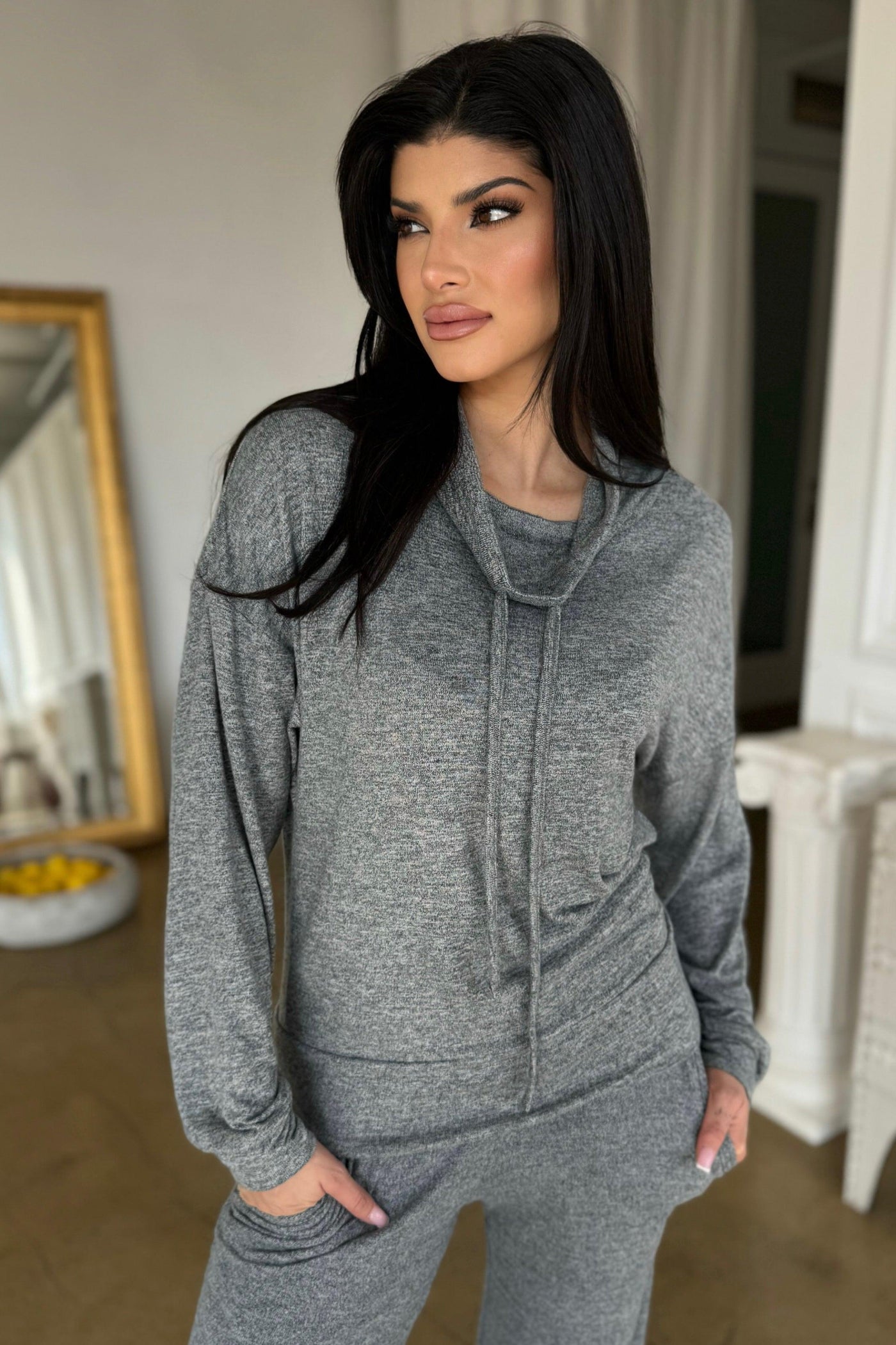 COZY COWL NECK TOP , LOUNGEWEAR , it’sNOMB. The Label , COWL NECK SWEATER, cozy, LOUNGE SET, lounge sweater, loungewear, pant and top set, set, sets, sweats , It's NOMB , itsnomb.com