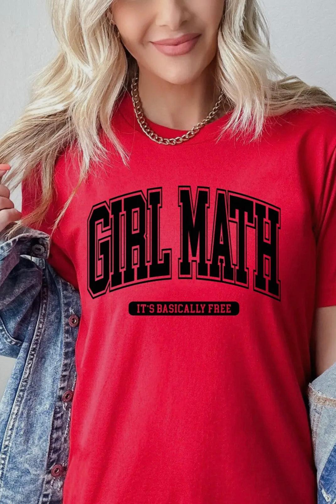 GIRL MATH T-SHIRT , , It's NOMB , GIRL MATH IT'S BASICALLY FREE, GIRL MATH T-SHIRT , It's NOMB , itsnomb.com