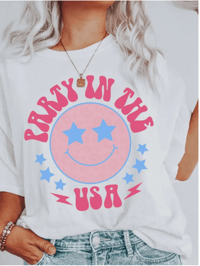 PARTY IN THE USA GRAPHIC TEE (SIZE 2XL LEFT) , T-SHIRT , it’sNOMB. The Label , 4th of July, 4TH OF JULY TSHIRT, CASUAL T-SHIRT, COLORFUL PATRIOTIC TEE, CREW NECK, CREWNECK, GRAPHIC, GRAPHIC TEE, it's nomb, it's nomb the label, Its None of My Business, ITSNOMB, ITSNOMBTHELABEL, Jessica Nickson, MEMORIAL DAY TSHIRT, party in the usa, Patriotic, T-SHIRT, TEE, TEES, TSHIRT, TSHIRTS , It's NOMB , itsnomb.com