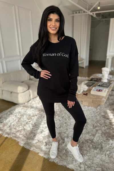 WOMAN OF GOD PULLOVER + FREE NECKLACE , graphic pullover , It's NOMB , FAITH BASED GRAPHIC SWEATSHIRT, WOMAN OF GOD SWEATER , It's NOMB , itsnomb.com